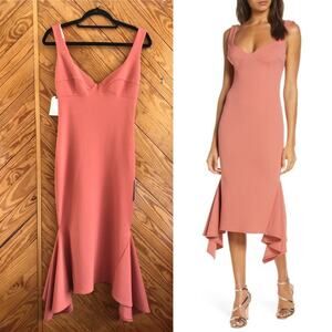 Katie May Crepe Cocktail Midi Dress Rosewood Bridesmaid Wedding
